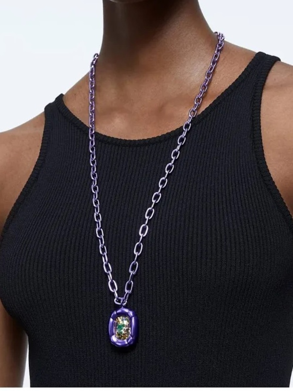 Swarovski Dulcis Pendant Necklace (Article No. 5610290 IRIDESCENT PURPLE YELLOW - Picture 9 of 11